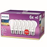 Philips LED Classic E27 Lampen 6-er Pack (60 W), matte LED Lampen mit...