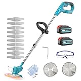 Akku Rasentrimmer für Makita 18V 2X 5.5AH Akku,mit 10X Metallklinge und 2X...