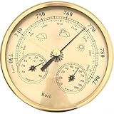 Zilimontt Analoges Barometer mit Thermometer-Hygrometer,...