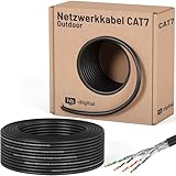 HB-DIGITAL 50m CAT 7 Netzwerkkabel Outdoor LAN Kabel Verlegekabel S/FTP...