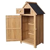 Wiltec Gartenhaus schmall aus Fichtenholz mit Bitumendach 770x540x1370mm...