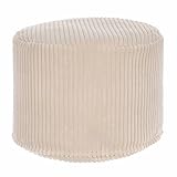 DreamRoots Pouf Hocker - Hocker Rund Cord 35x35x25 cm - Couch Hocker...