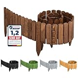 Garronda Beeteinfassung Holz Rollzaun Holzzaun 200 x 10 cm imprägniert...
