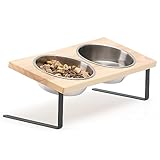 FUKUAMRU Katzennapf Erhöht, Rutschfester Fressnapf aus Edelstahl in...