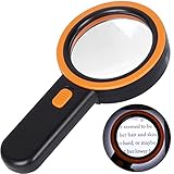 AIXPI Lupe mit Licht, 30-fache Leselupe, 12 LEDs Vergrößerungsglas,...