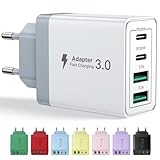Aioneus USB C Ladegerät, 4 Ports Mehrfach Ladegerät mit USB-C und USB-A,...