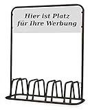 Euro Windkat 4er Fahrradständer mit Werbeschild (Schwarz)