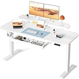 COMHOMA Höhenverstellbarer Schreibtisch Elektrischer, 120x60cm, mit...
