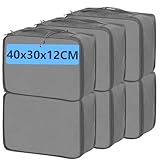 Travel Packing Cubes - Große Packwürfel, 6 Stück, 40 x 30 x 12 cm, Grau,...