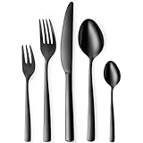 Targzier Schwarz Besteck Set 6 Personen, 30-teilig Edelstahl Besteck...