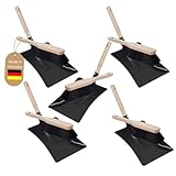 Novaliv 5X Kehrblech Metall Kehrblechgarnitur SCHWARZ lackiert...