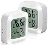 Vinabo 2 kleine Thermometer, Hygrometer für Innenräume, hohe Präzision,...