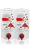 Cranberry Direktsaft 2 x 1,5L SuperPouch Bag-in-Box / 3 Liter 100%...