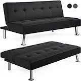 Yaheetech Klappsofa mit Schlaffunktion | 3-Sitzer Sofa Couch Gästebett...