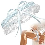 JK Trade® Premium Braut Strumpfband in Blau für Hochzeit in...