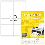 TopStick 8715 Universal Etiketten, 100 Blatt, 105 x 48 mm, 12 pro A4 Bogen,...