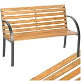 tectake® 2-Sitzer Gartenbank wetterfest, Gartenbank Holz im Landhausstil...