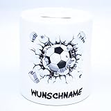 Fußball Spardose mit Namen personalisiert Fussballsparschwein...