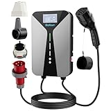 BiaHawn Wallbox 22kW 3-Phasen mit 4,3' Display – Typ 2 Ladekabel 8m & CEE...