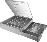 Veimry Doppelschichtiger Besteckkasten mit Deckel, Utensilienhalter für...