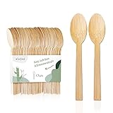 wisefood Bambus Einweg Löffel 100 Stück 17cm - Bambusbesteck - biologisch...