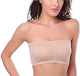 HOEREV BH Tube Top Bandeau Style Abnehmbare Padding BH Nahtlose Stretch,...