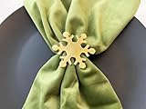 Serviettenringe mit Schneeflocken, goldfarben, Festival-Dekoration, 6...