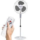 BAKAJI Standventilator mit Fernbedienung, Leistung 50 W, 3...