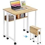 GreenForest Kleiner Schreibtisch Klappbar, 63 cm Klappschreibtisch mit...
