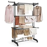 SONGMICS Wäscheständer, Standtrockner 4 Ebenen, Flügelwäscheständer,...