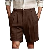 Kurze Hosen Herren Einfarbig Chino Shorts Stretch Anzughose Locker Beach...