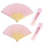 2 Stück Handfächer Rosa, Fächer Rosa, Faltbare Fächer, Handfächer...