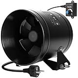 DUCTURBO Rohrventilator 200mm Regelbar, 1205m³/h Inline-Kanalventilator...