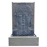 KÖHKO® Wasserspiel Buddha Höhe ca. 102 cm mit LED-Beleuchtung Wasserwand...