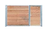 Einfahrtstor Verzinkt Holz Tor quer Asymmetrisch 2-flügelig 500cm x 180cm
