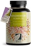 Magnesium Komplex 180 Kapseln, 400 mg Magnesium pro Tag aus 5 hochwertigen...