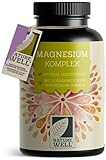 Magnesium Komplex 180 Kapseln, 400 mg Magnesium pro Tag aus 5 hochwertigen...