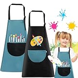 Malschürze Kinder, 2 Stück Wasserdicht Schürze Kinder Schule,...