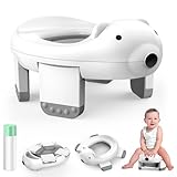 Acsatont Tragbares Reisetöpfchen für Kleinkinder, 2-in-1 Reisetöpfchen...