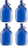 lilawelt24 4x 5L dunkelblau Flasche mit Bügelverschluss Bügelflasche...