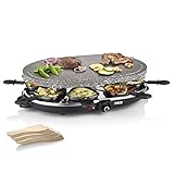 Princess Raclette-Grill für bis zu 8 Personen, Steingrillplatte 43 x 30...