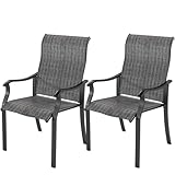 Amopatio 2er Set Hochlehner Gartenstühle Metall, Stühle Wetterfest, Stuhl...