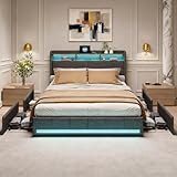 BRYXR Boxspringbett 140x200 mit Lattenrost，Stilvolles Polsterbett mit...