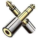 MOSWAG Klinke Adapter, 3.5mm auf 6.35mm 2 Stück, 6,35mm Stecker auf 3,5mm...