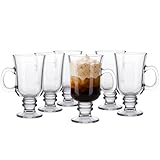 KONZEPT Irish Coffee Gläser mit Henkel und Stiel 200 ml – 6er Set...