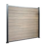 Floordirekt Gartenzaun 180x180cm mit Aluminium Pfosten - WPC Zaun...