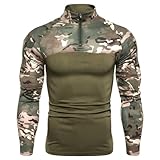 Rrongwn Herren Tarnung Shirt Outdoor Langarmhemd Militär Tarnung Oberteil...