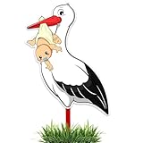 GLÜCKSGUT® Klapperstorch Baby Gelb, 88 cm | 2-teiliges Set |...