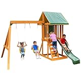 KidKraft Appleton Outdoor Klettergerüst aus Holz für Kinder mit Rutsche,...