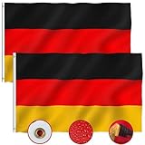 ElevaPulse 2 Stück Deutschland Flagge | 90 X 150 cm | Wetterfeste...